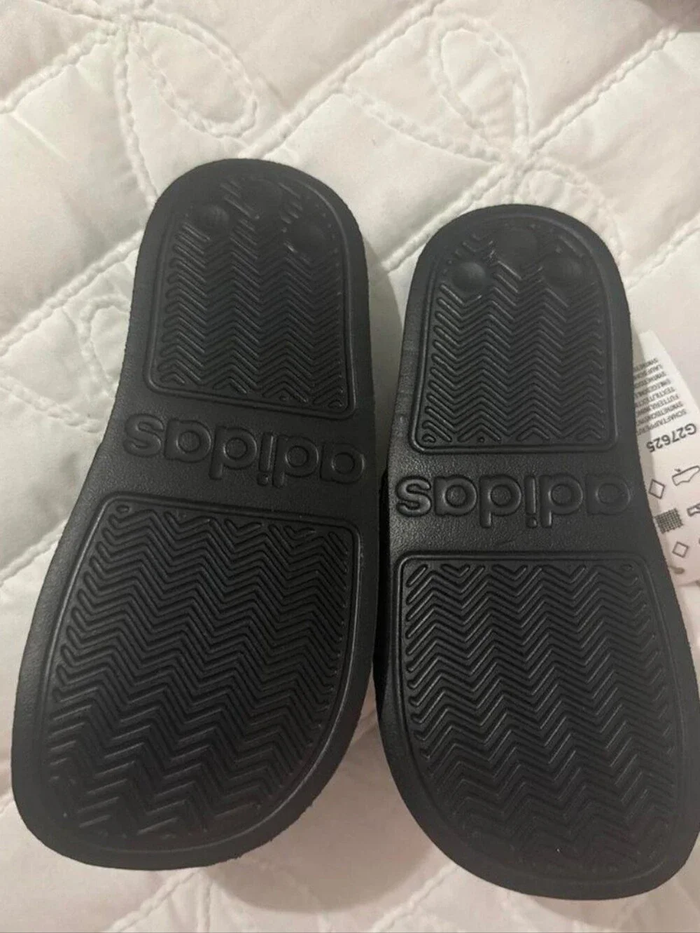 adidas Black and White Adilette Shower K Slides (Kids)